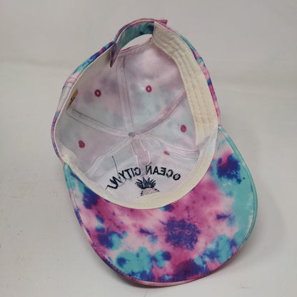 Lucky 7 USA Women's Strapback Hat Multicolor Tie Dye Embroidered Ocean City NJ