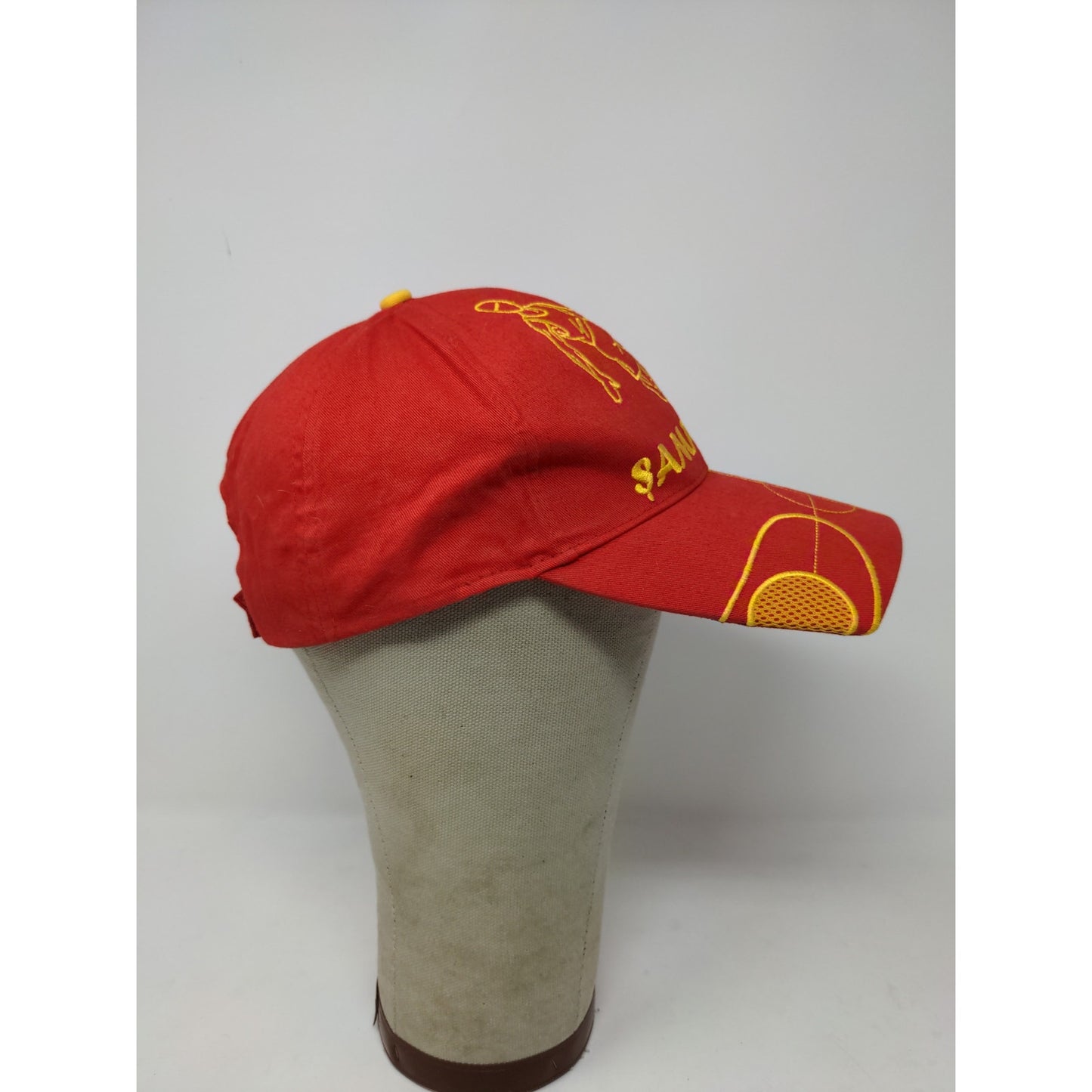 Sampiyon Soccer Strapback Hat Red Embroidered Yellow Spell Out Name Size 58CM