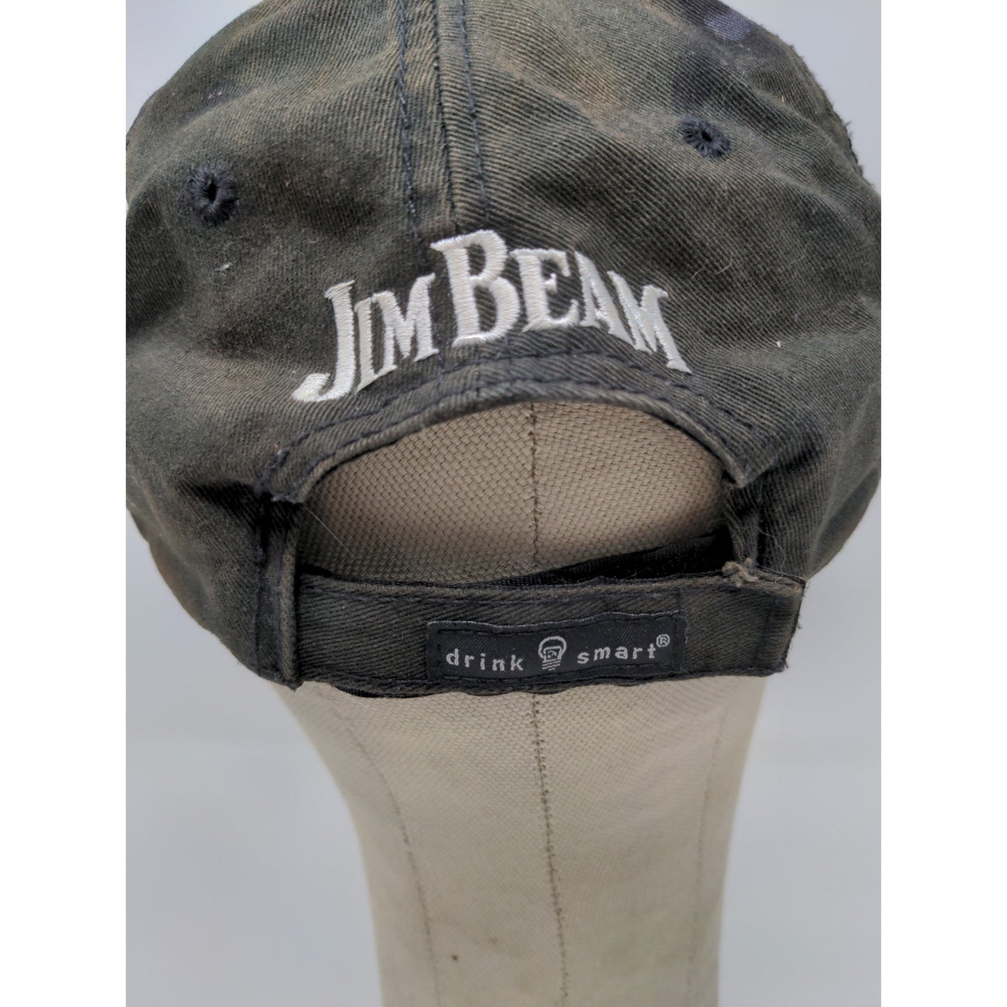 ESPN Jim Beam Next Round Drink Smart Strapback Hat OSFA Black Embroidered