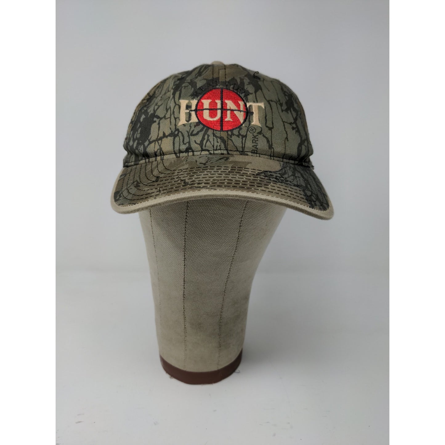 Bark Camo Real Men Hunt Hat Slideback Green Brown OSFM Embroidered Target Logo