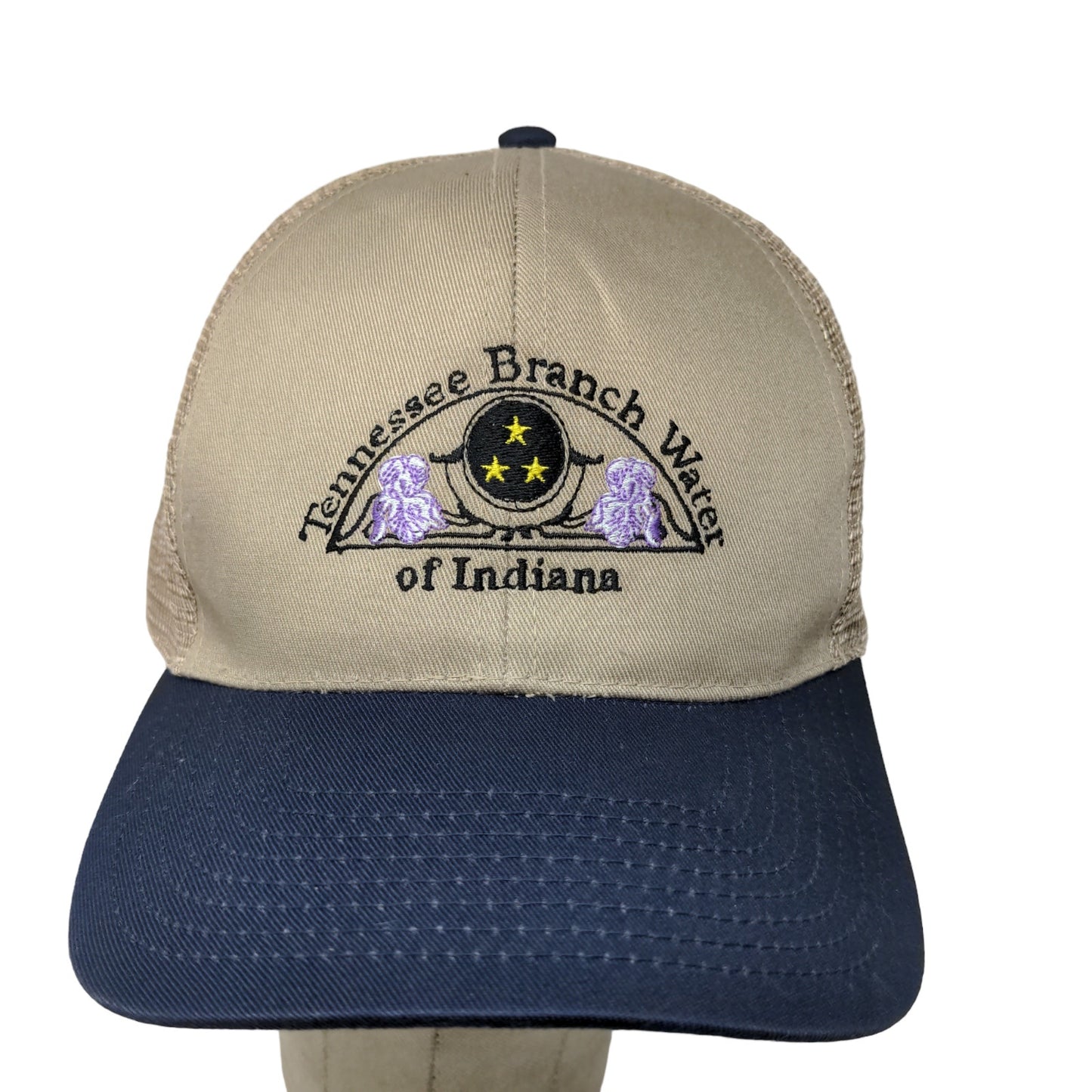 Cobra Mens Tennessee Branch Water Indiana Snapback Mesh Back Hat Tan Blue OSFA