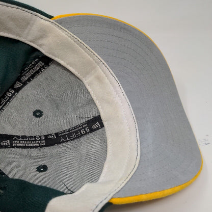 Oakland Athletics Hat Green and Yellow New Era Brand Fitted 6 7/8