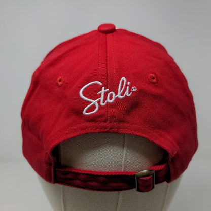 Stoli Vodka Men's Slideback Hat Red White Adjustable Embroidered Big Logo Beer