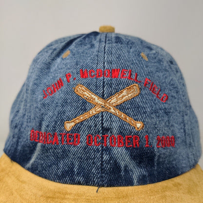 Nissin Men's John P. McDowell Field Dedication Hat Blue Tan 2000 Y2K Vintage