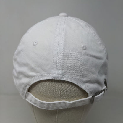 KNP Men's Slideback Hat White Adjustable Embroidered Stone Harbor Whale Logo