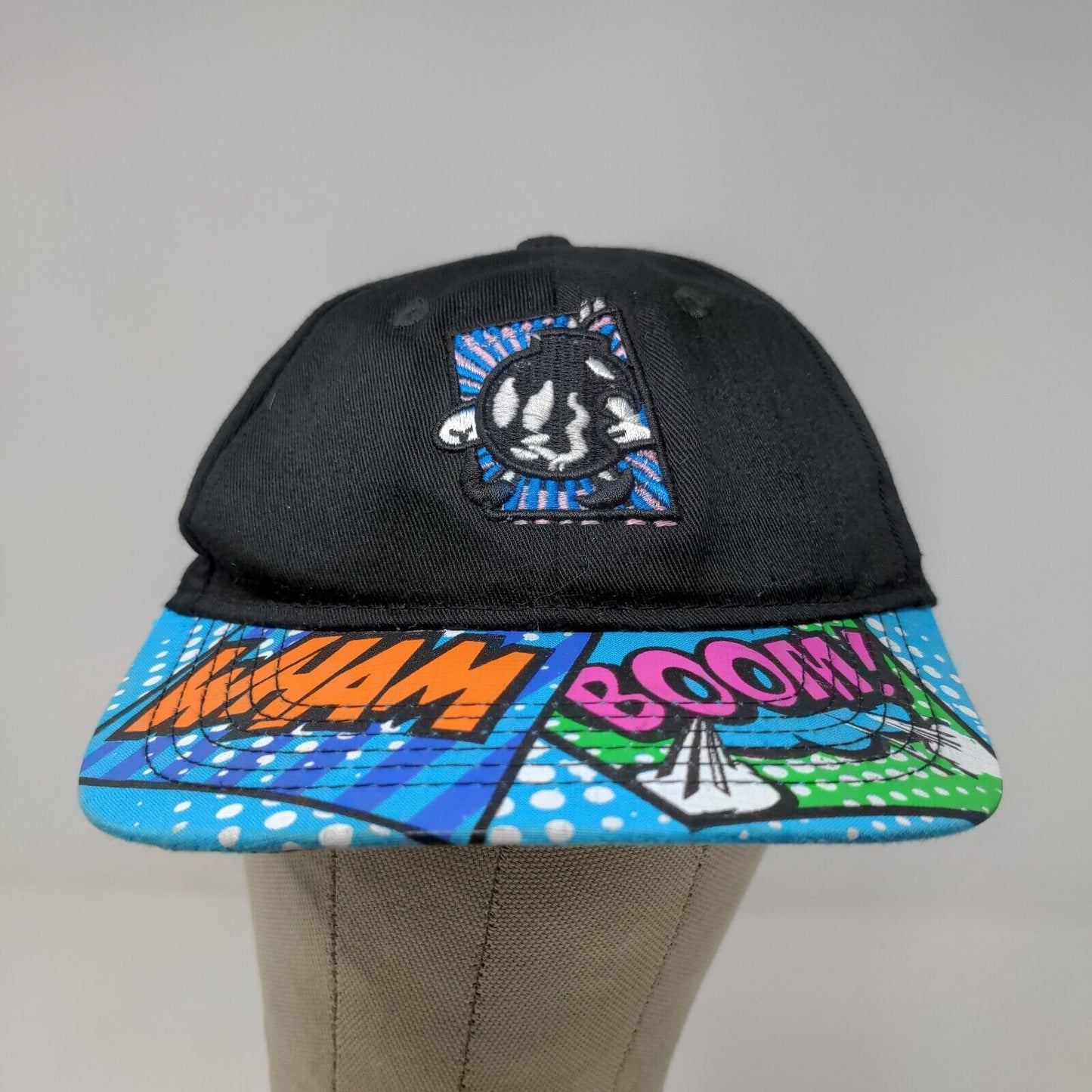Sacred Crown Men's Snapback Hat Black OSFA Embroidered Bomb Logo Wham Boom
