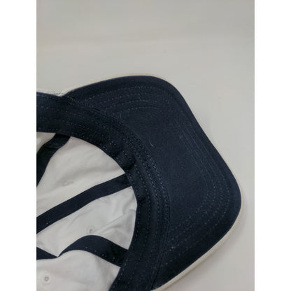 Tommy Hilfiger Slideback Hat White & Blue Embroidered Spell Out Logo One Size
