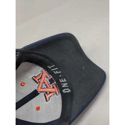 Auburn University Tigers One Fit Hat Embroidered Logo Blue & Orange