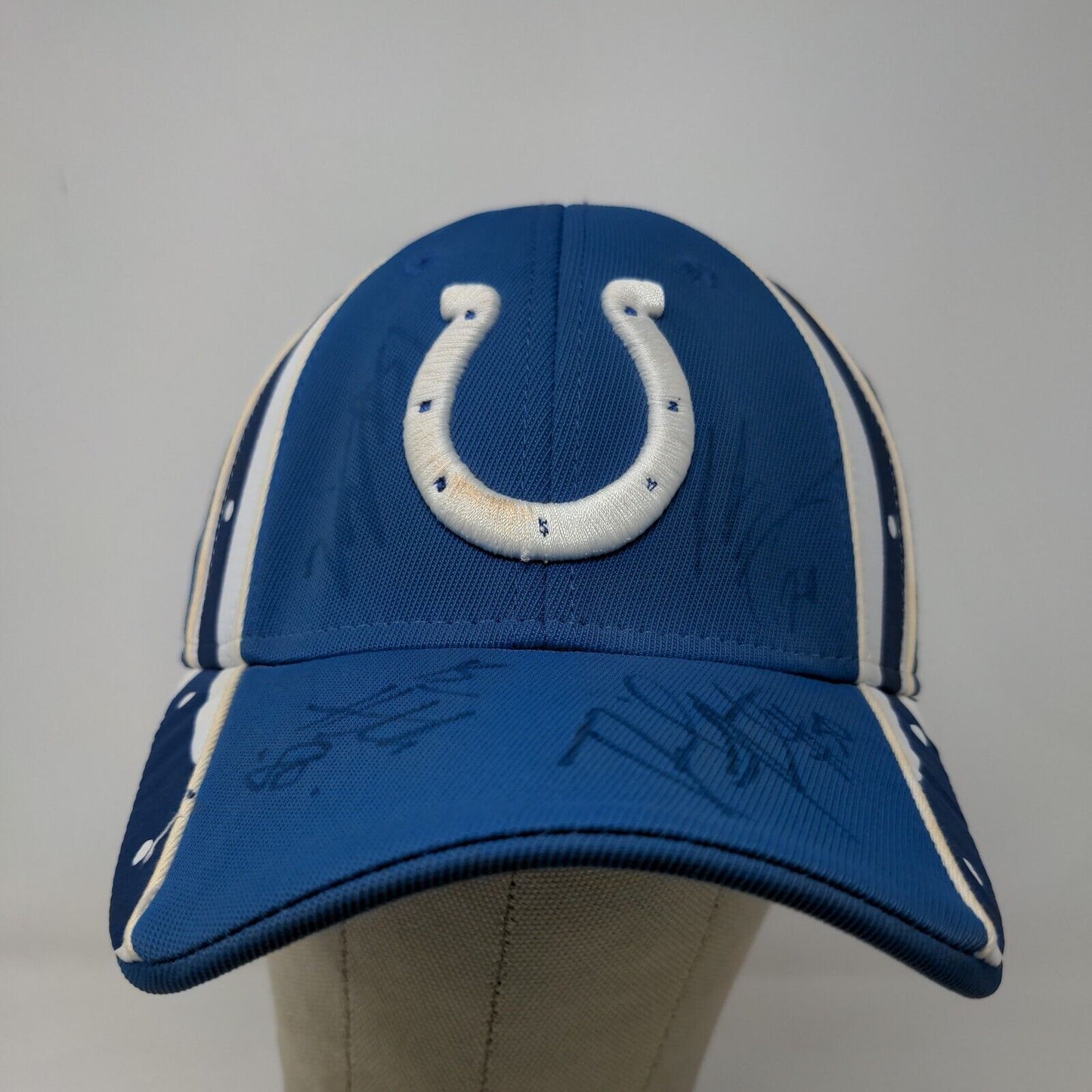 Reebok Men's NFL Indianapolis Colts Hat Blue OSFA Autographed Signed Multiple