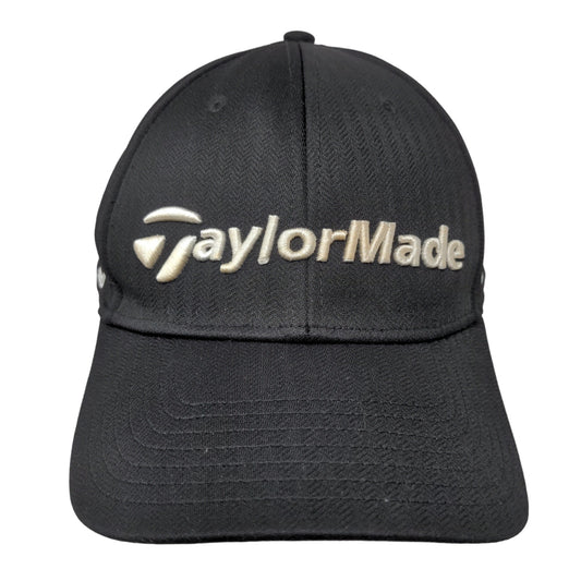 TaylorMade Men's Strapback Hat Black OSFA Embroidered Logo Spell Out