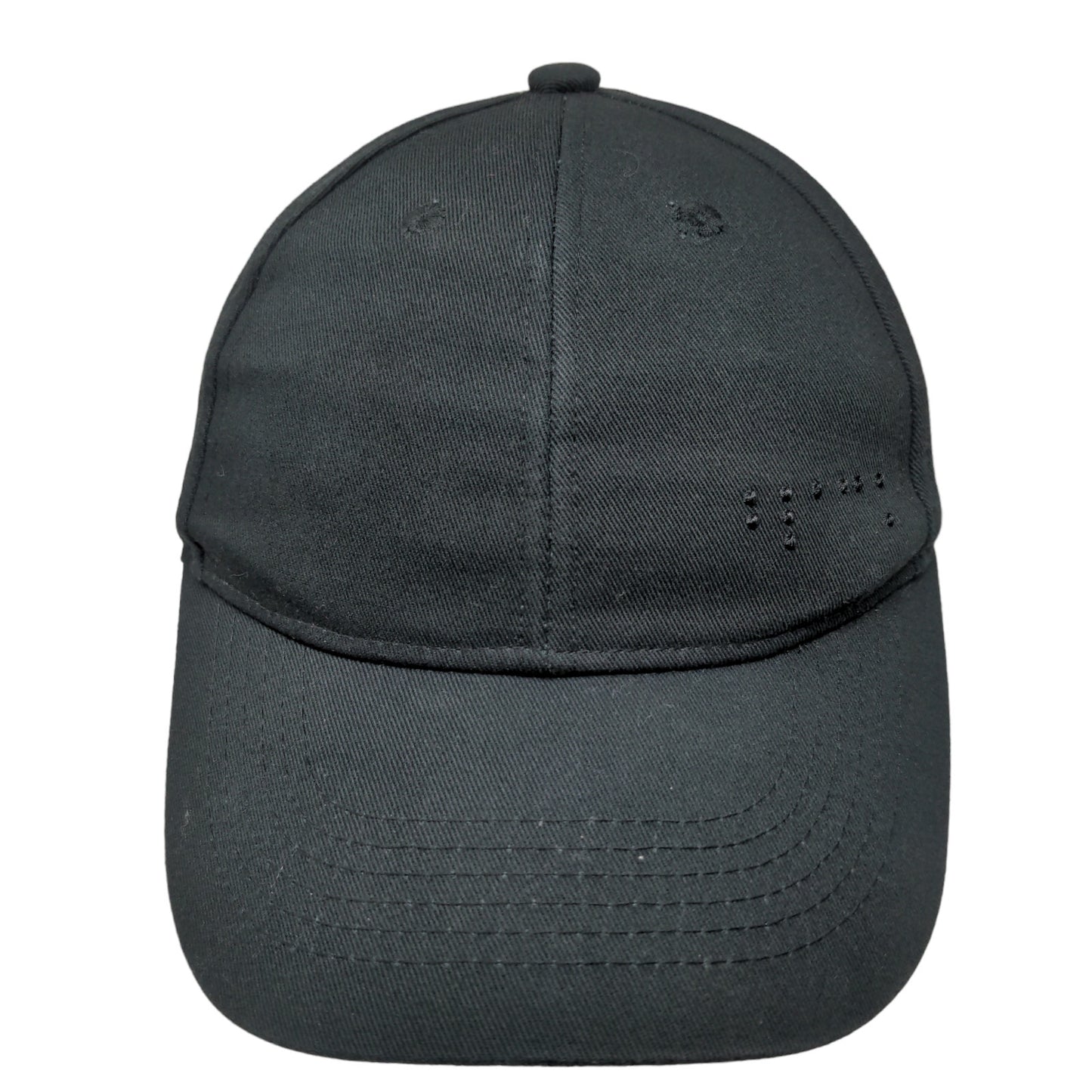 Blind Braille Men's Slideback Hat Black Adjustable Embroidered