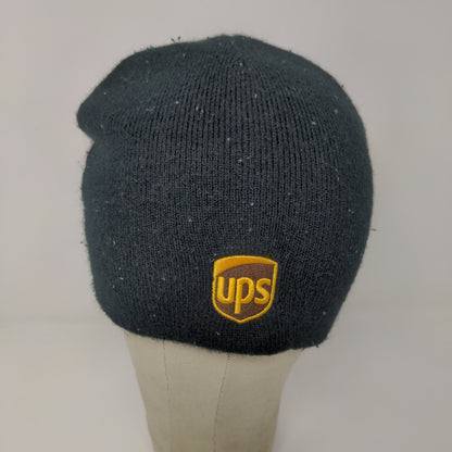 UPS Employee Uniform Beanie Hat Black Embroidered Logo Delivery OSFA