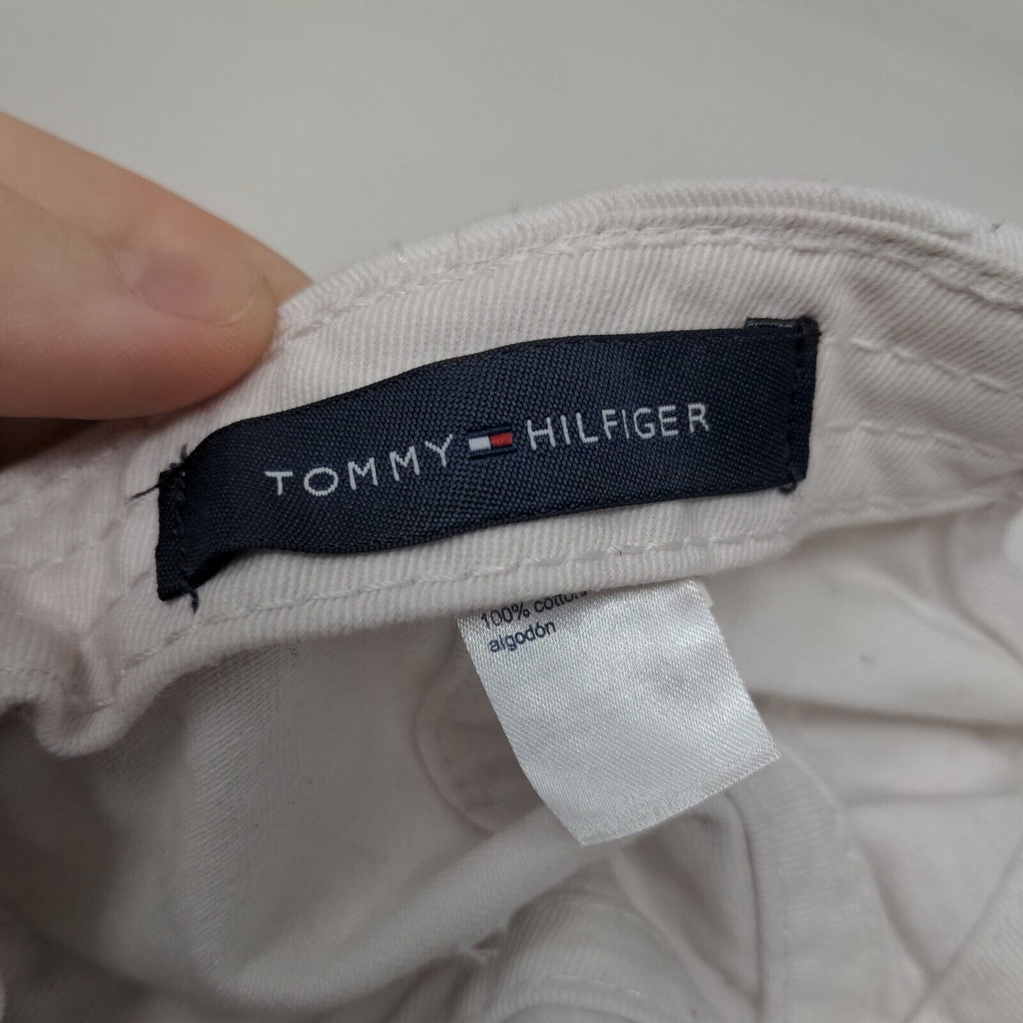 Tommy Hilfiger Men's Slideback Hat White Size OS 100% Cotton Embroidered Logo