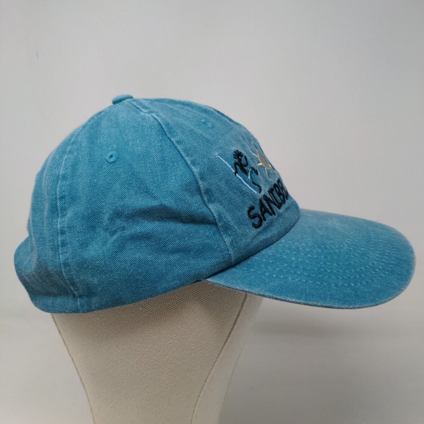 Sanibel Island Men's Strapback Hat Blue Adjustable Embroidered Logo Cotton