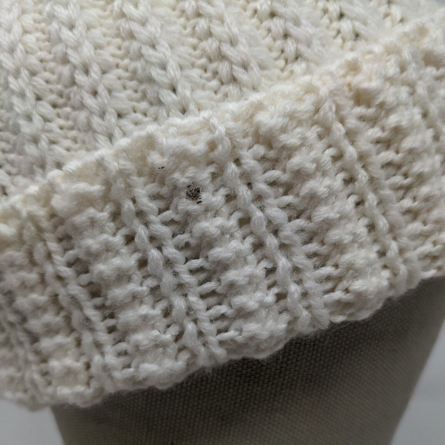 Banana Republic Women's Knit Beanie Hat Cream One Size Wool Alpaca Blend