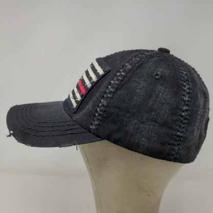 KBEthos Men's Patriotic Slideback Hat Black OS Distressed Big American Flag