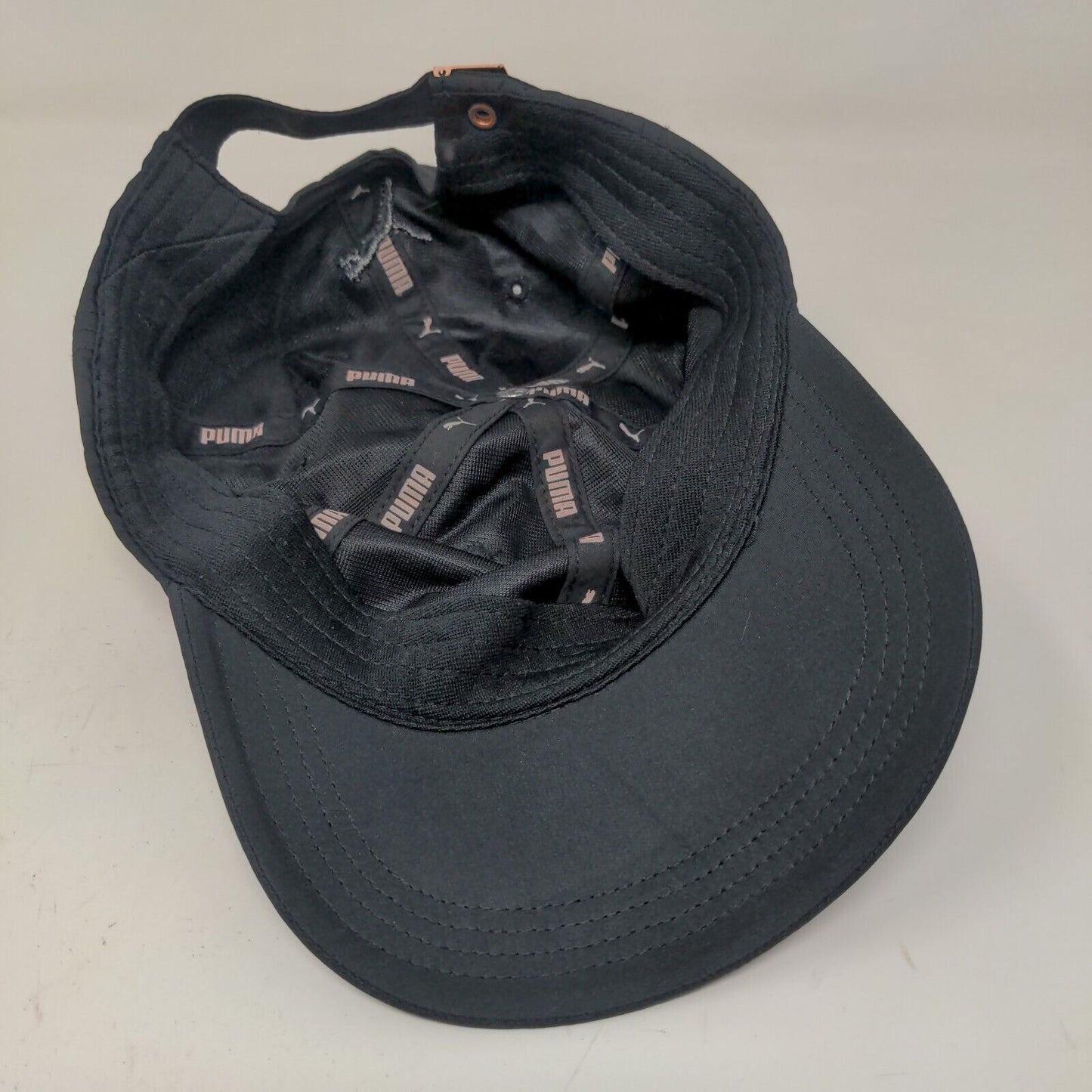 Puma Men's Slideback Hat Black Adjustable Embroidered & 3D Logo