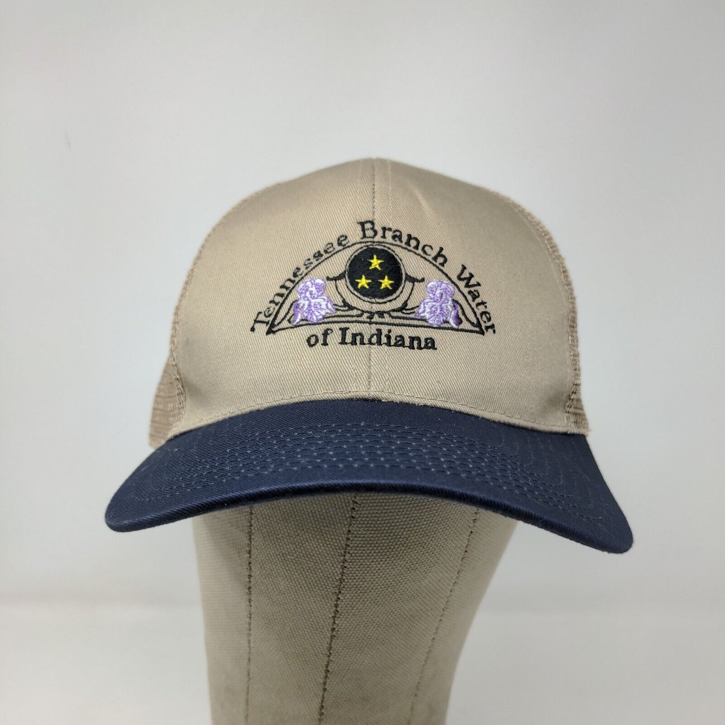 Cobra Mens Tennessee Branch Water Indiana Snapback Mesh Back Hat Tan Blue OSFA