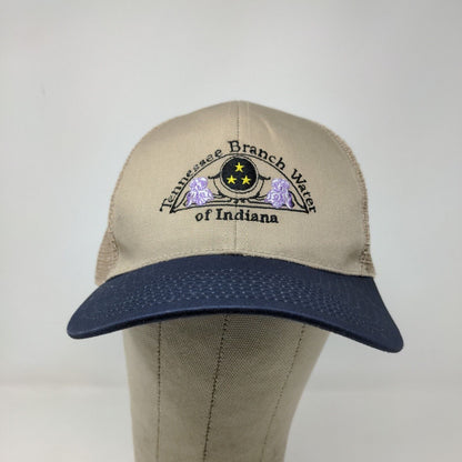 Cobra Mens Tennessee Branch Water Indiana Snapback Mesh Back Hat Tan Blue OSFA