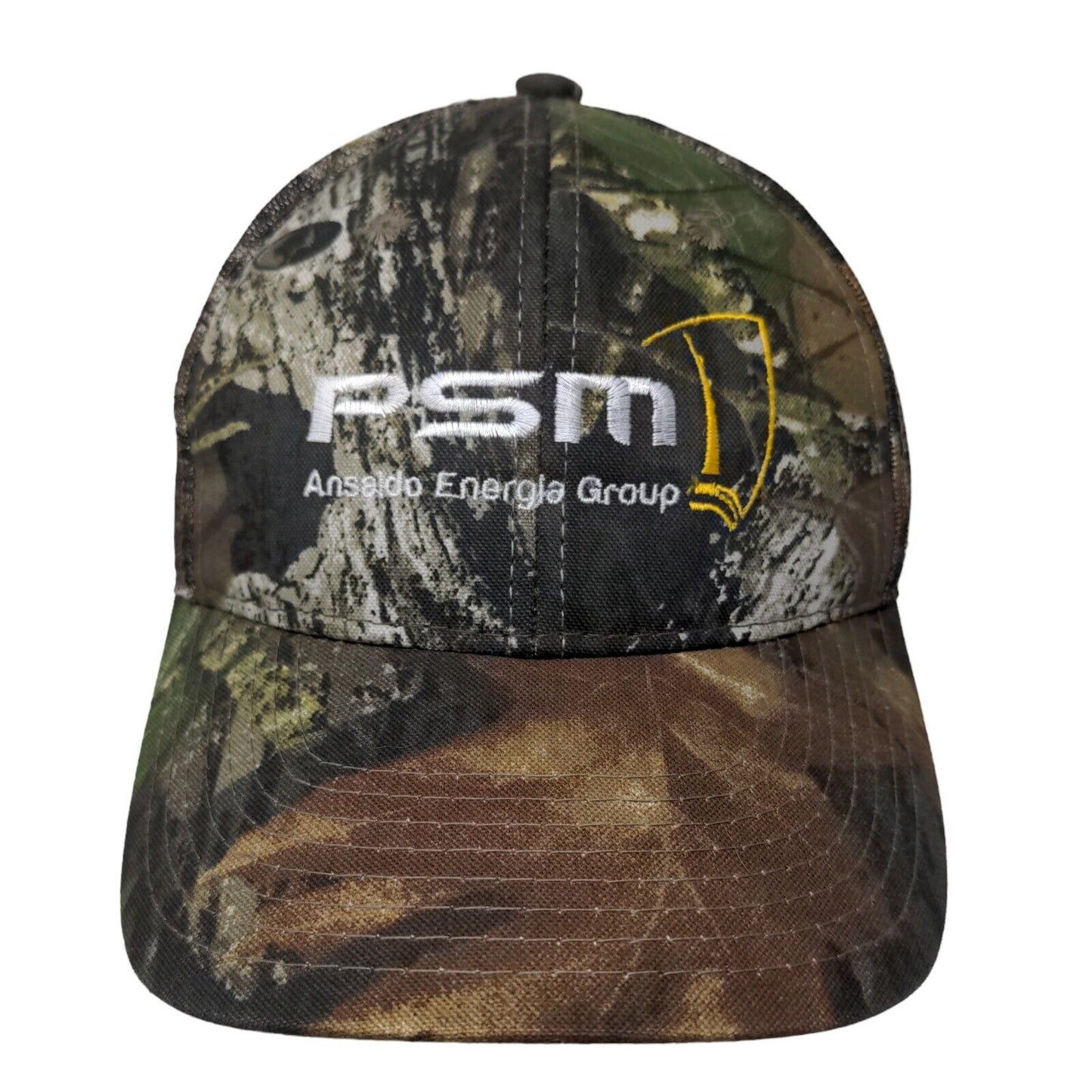 Port Authority Men's Strapback Mesh Back Hat Green Camouflage PSM Logo