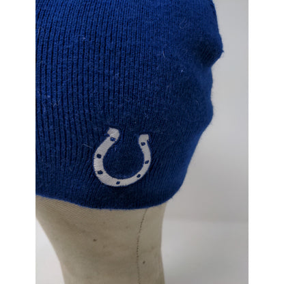 NFL Indianapolis Colts Beanie Hat OSFA Blue & White Embroidered & Graphic Logos