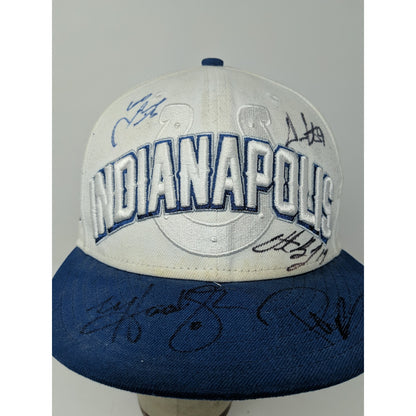 Mens New Era 59Fifty NFL Indianapolis Colts Hat Size 7 3/8 Autographed 5 Players