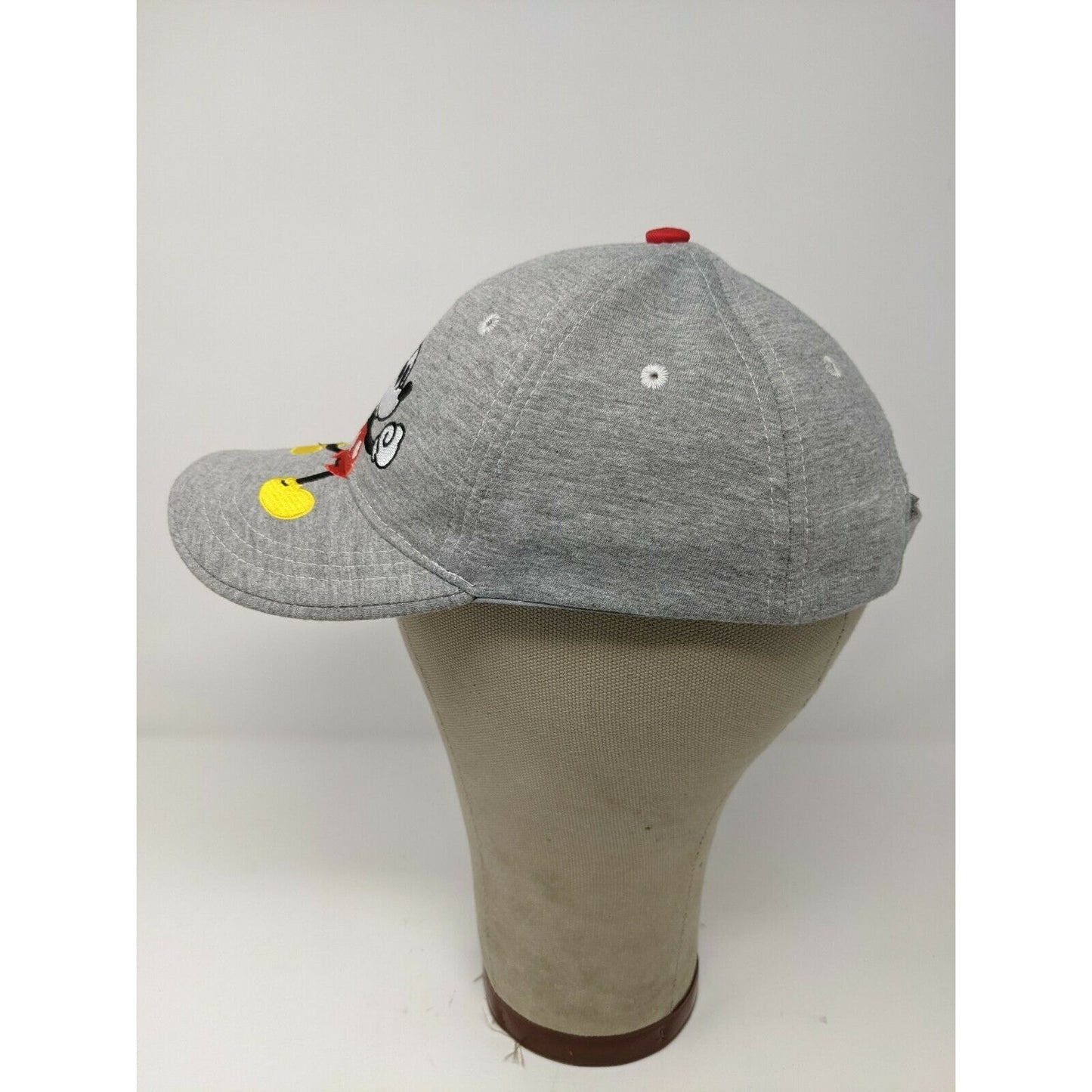 Disney Mickey Mouse Baseball Hat Cap Strapback Gray Embroidered Character