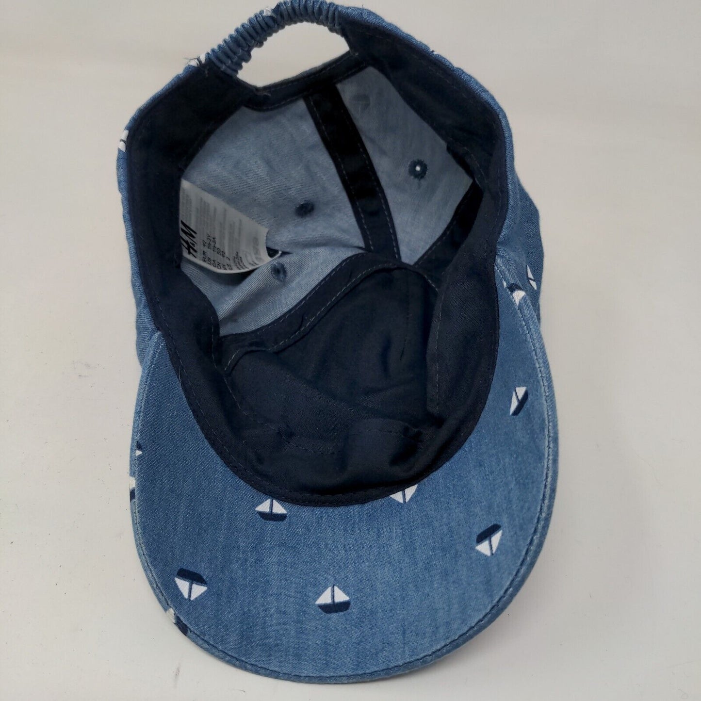 H&M Boy's Toddler Stretchy Hat Blue Size 1.5-2 Years Sailboat Graphic