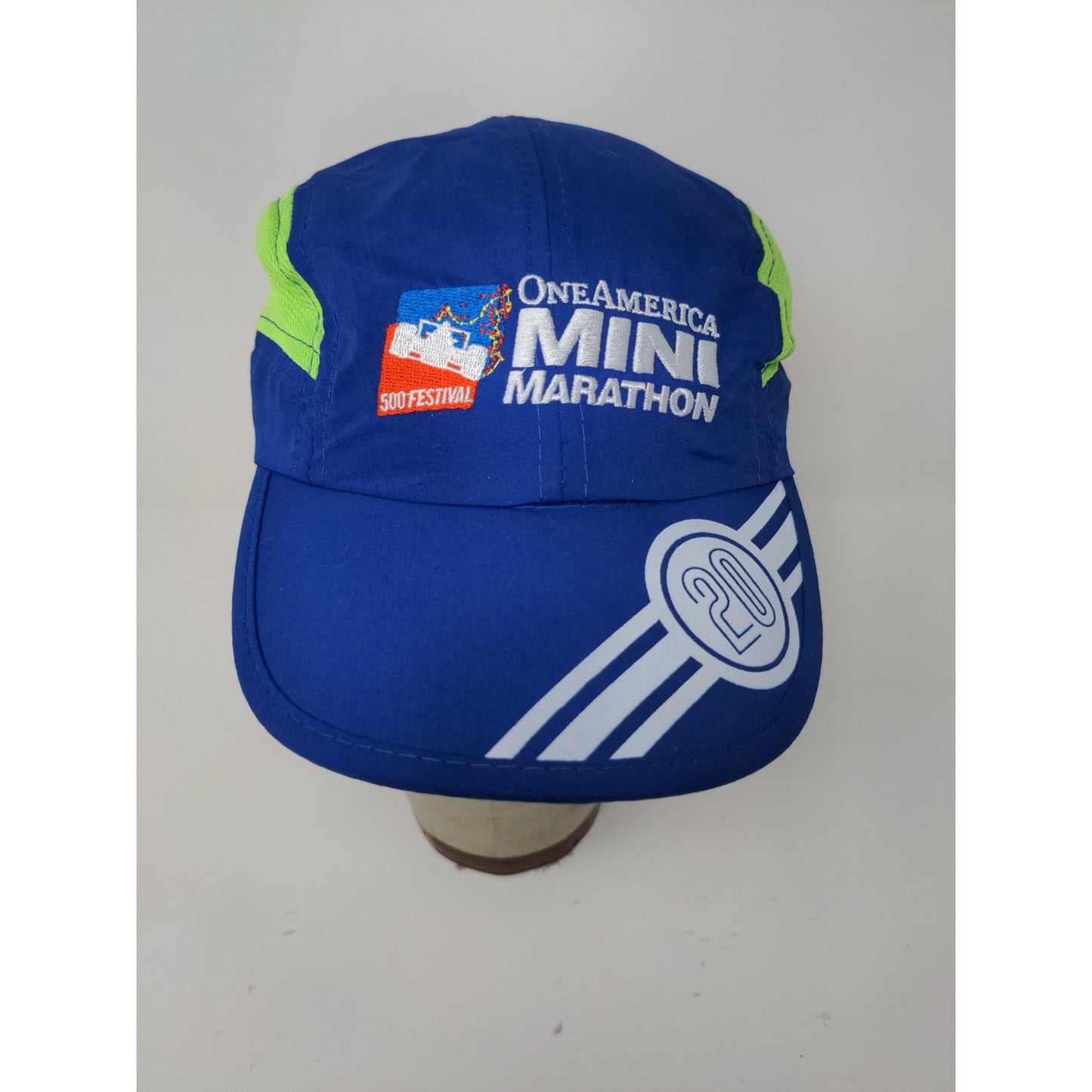 Indy 500 Festival Mini Marathon 2020 Strapback Hat Blue Green Embroidered