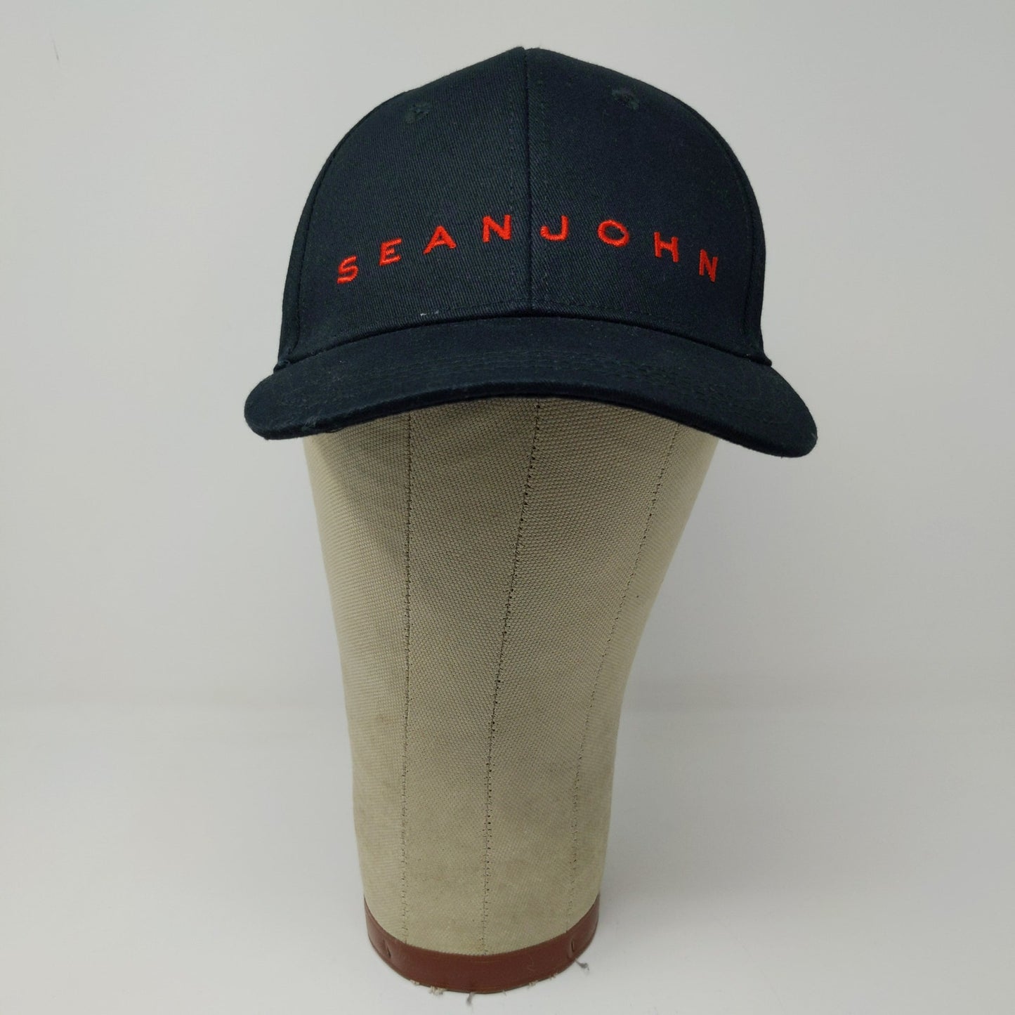Sean John Cologne Fragrance Snapback Hat Embroidered Logo Spell Out Black