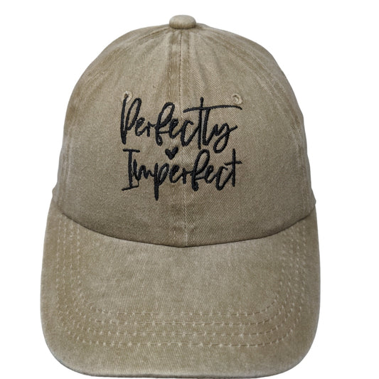 YF Women's Perfectly Imperfect Slideback Hat Tan Embroidered Logo