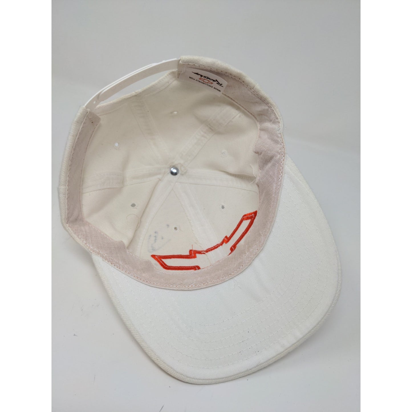 Raceshop Chevrolet Chevy Snapback Hat Adjustable White Autographed