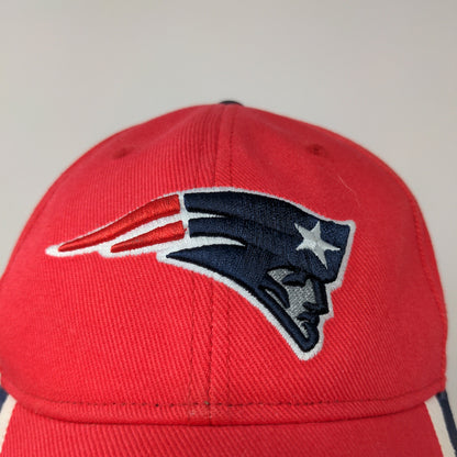 Reebok NFL Football New England Patriots Strapback Hat Red Embroidered Logo