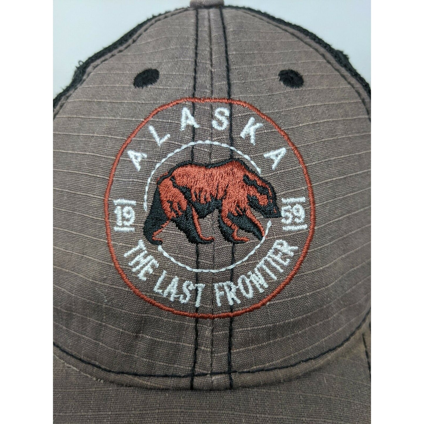 Alaska The Last Frontier Hat Cap Meshback Snapback Adjustable Prairie Mountain