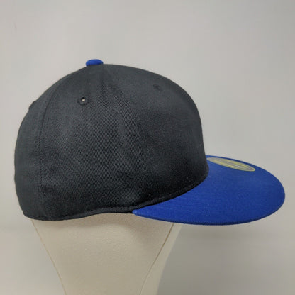 210 Fitted Men's Hat Black Blue Size 6 7/8 - 7 1/4 Blanket Flexfit