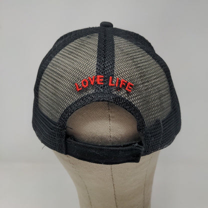 Unbranded Men's Strapback Mesh Back Hat Black OSFA Noodles Love Life Logo