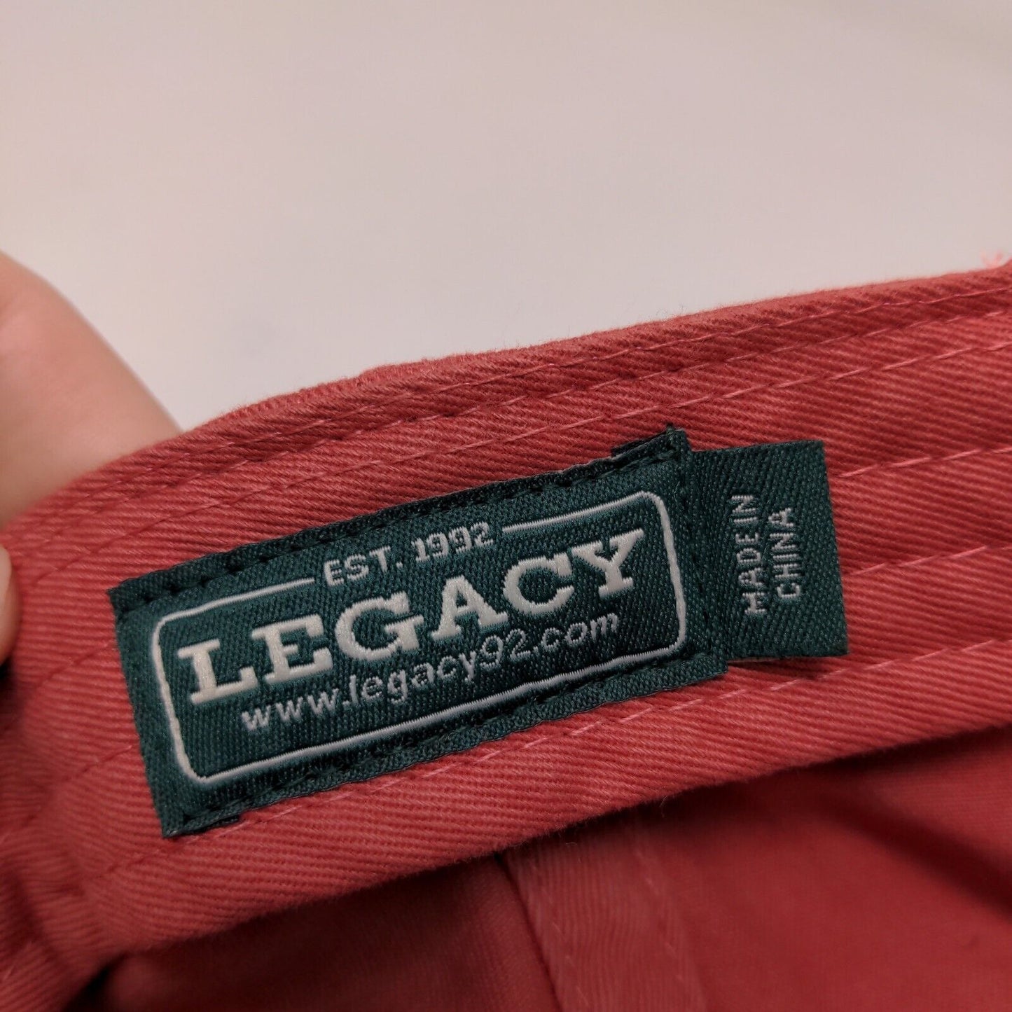 Legacy Men's Slideback Hat Red Embroidered Natucket Logo 100% Cotton