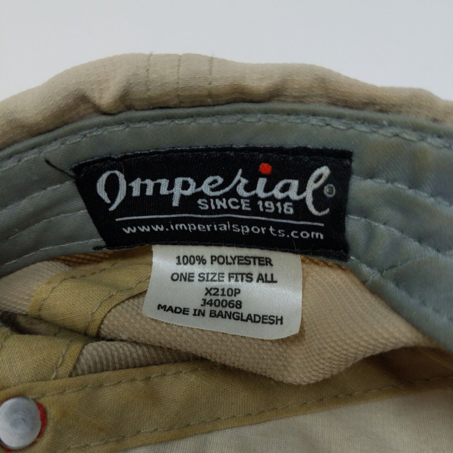 Strike Zone Fishing Hat Tan Baseball Cap Imperial Embroidered Adjustable OSFA