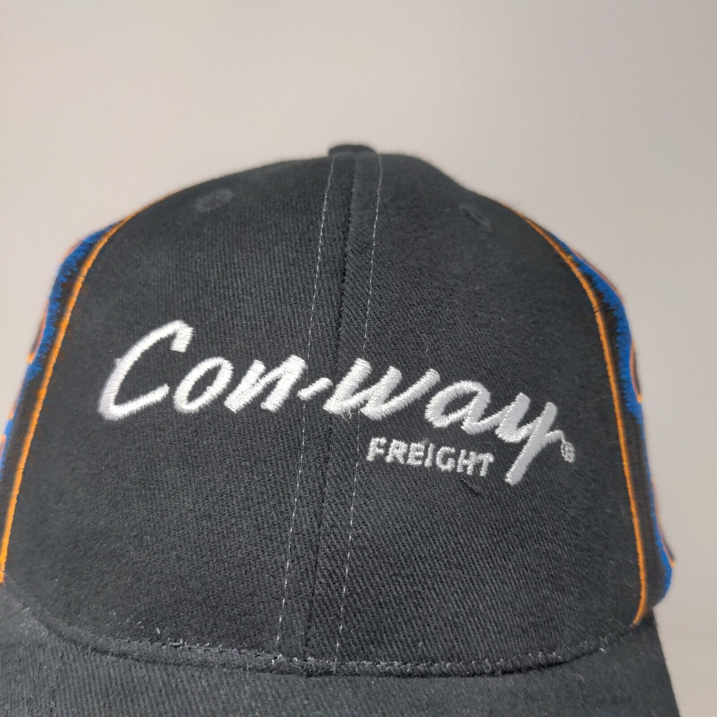 Con-Way Freight Racing Strapback Hat Blue OSFM Embroidered Flames #6
