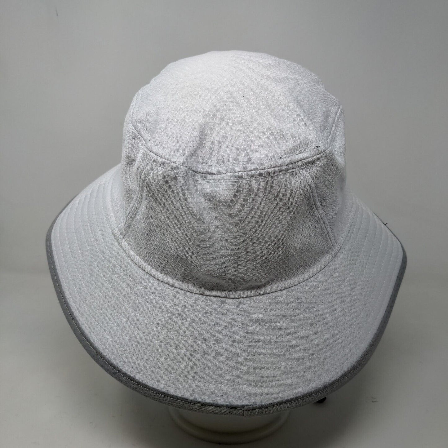 New Era Men's Sun Hat Wide Brim White Size L/XL 3D Flower Logo 100% Polyester