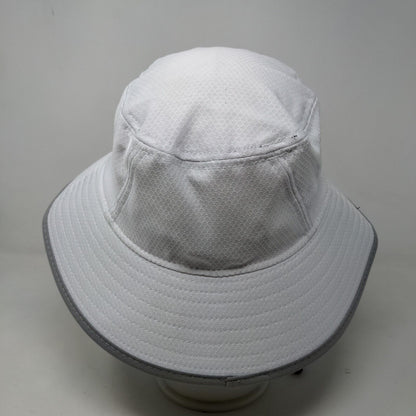 New Era Men's Sun Hat Wide Brim White Size L/XL 3D Flower Logo 100% Polyester