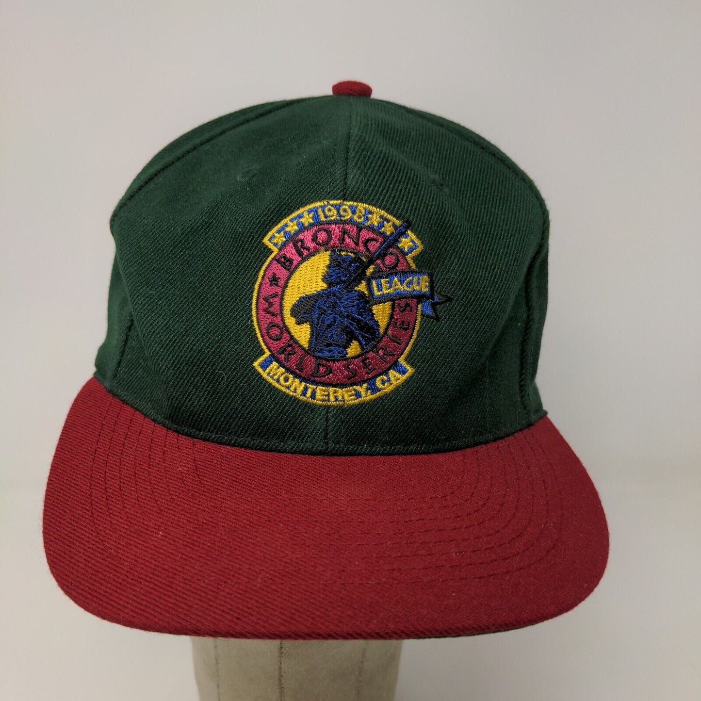 Otto Men's Bronco World Series League Snapback Hat Green OSFA Vintage 1998 90's