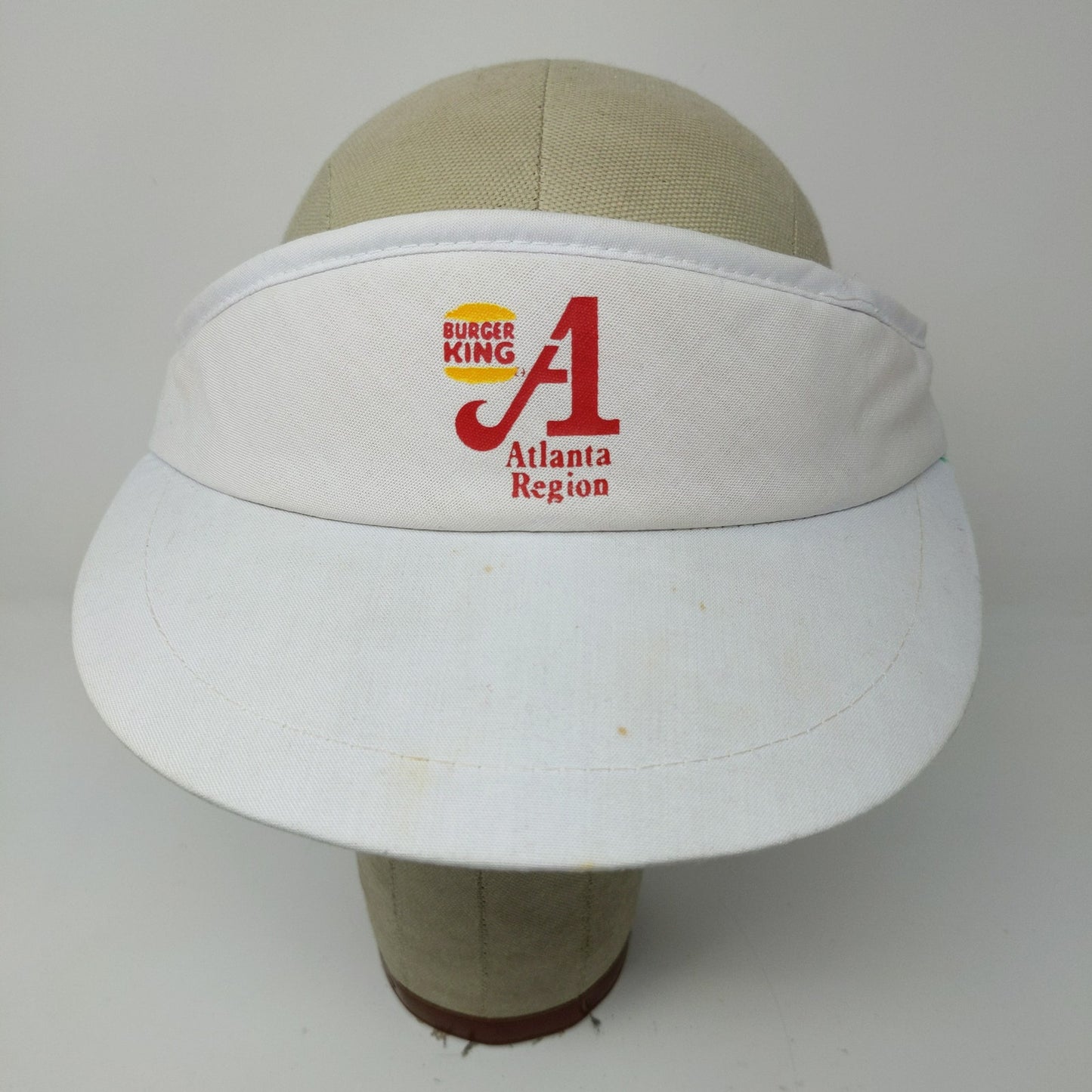 Burger King Atlanta Region Slideback Sun Visor Hat White Graphic Logo