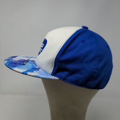 Bud Light Men's Snapback Hat Blue White Adjustable Embroidered Logo Beer