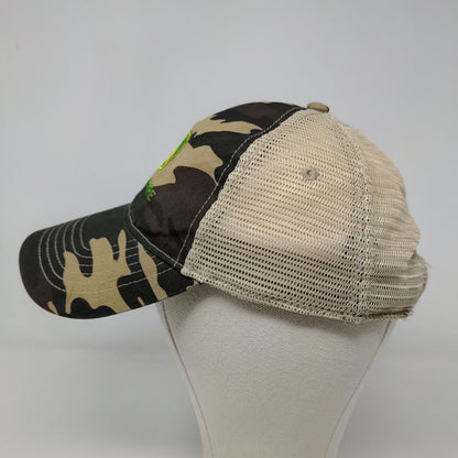 John Deere Men's Snapback Mesh Back Hat Tan Camouflage Size L-XL Embroidered