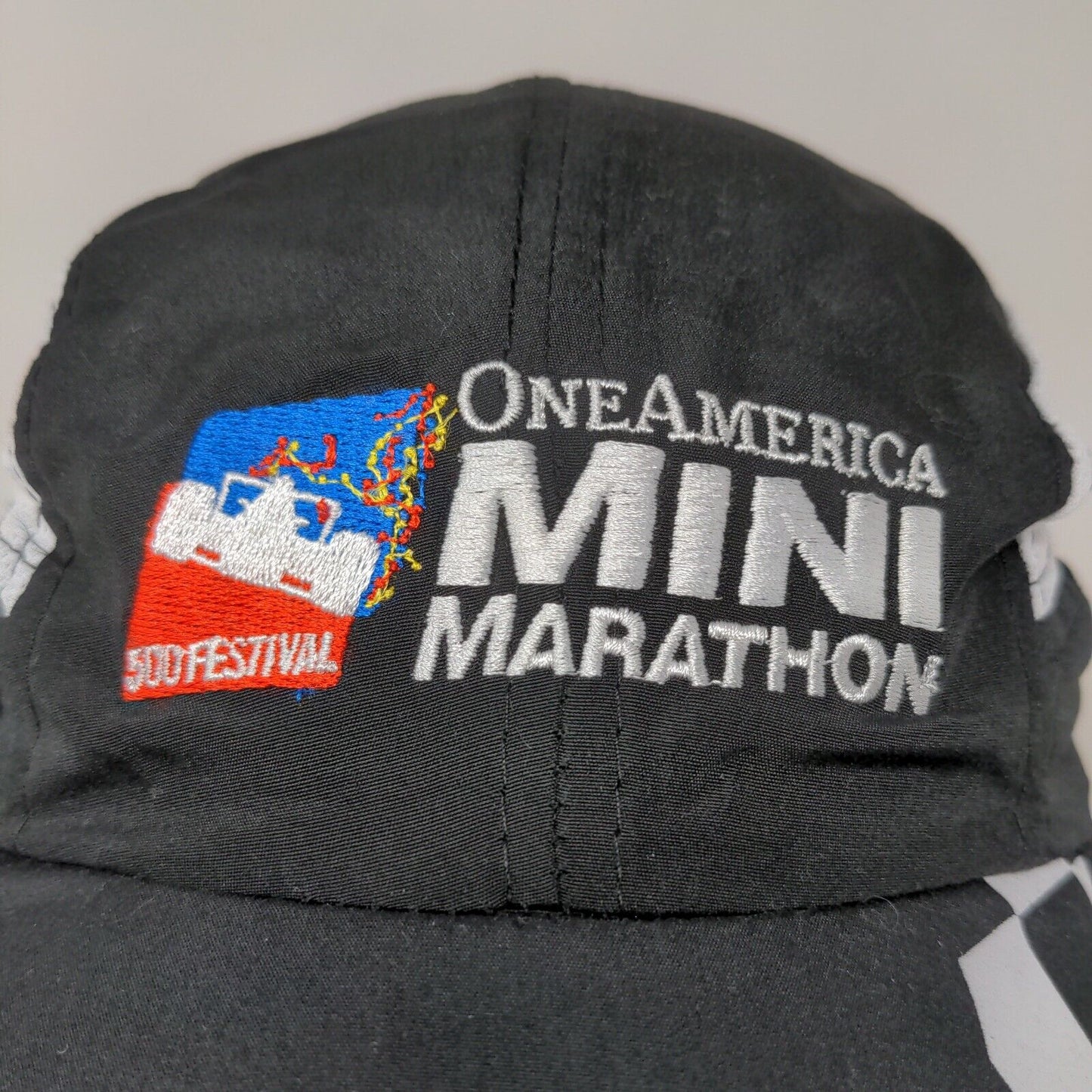 Indy 500 Festival One America Mini Marathon Embroidered Strapback Hat Checkered