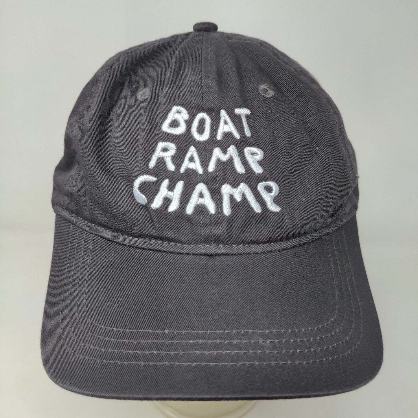 Cape May Brewing Co. Men's Slideback Hat Gray OSFM Embroidered Boat Ramp Champ