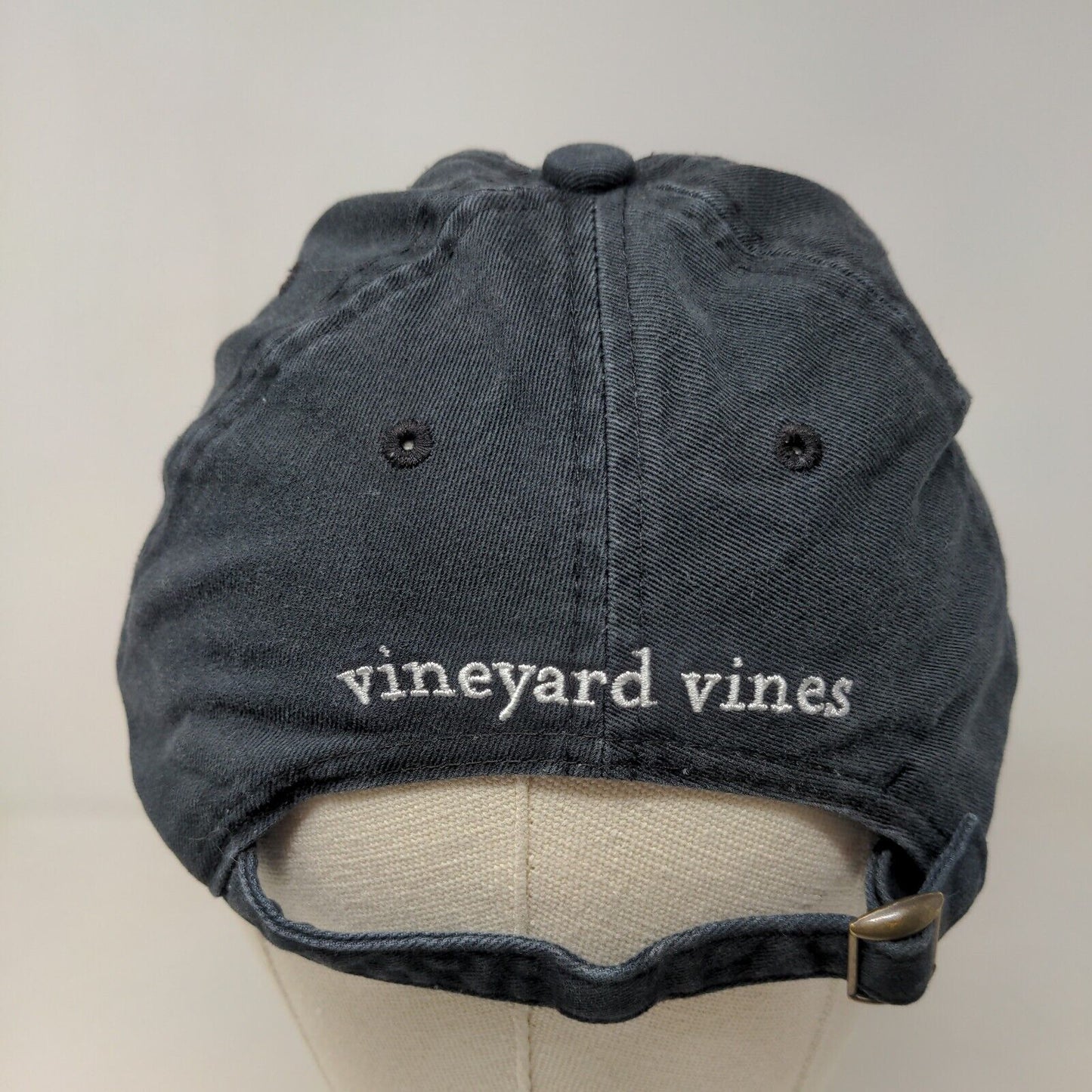 Vineyard Vines Men's Slideback Hat Gray Blue Adjustable Embroidered Logo Cotton