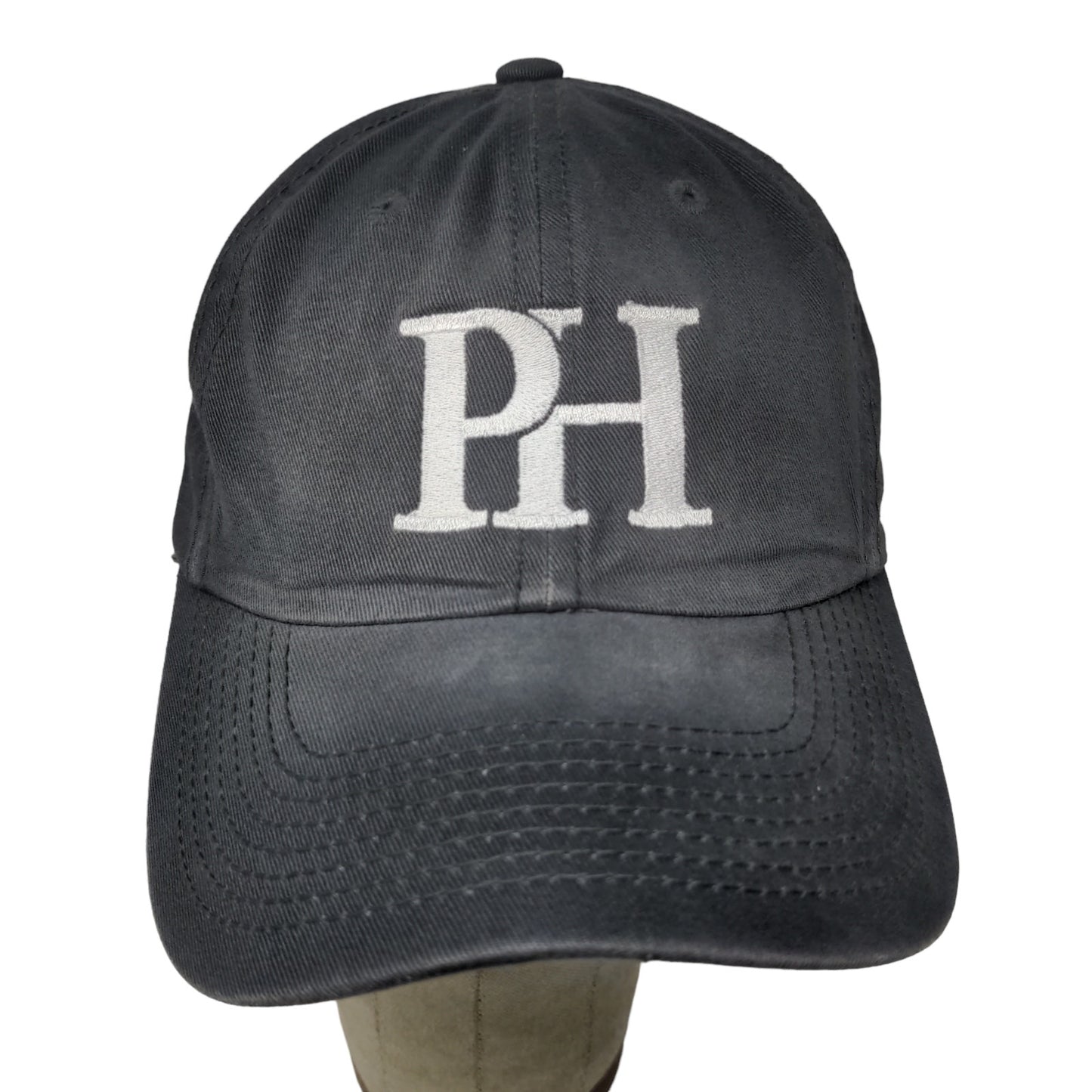 Port Authority Mens Strapback Hat Gray Adjustable Embroidered PH Logo