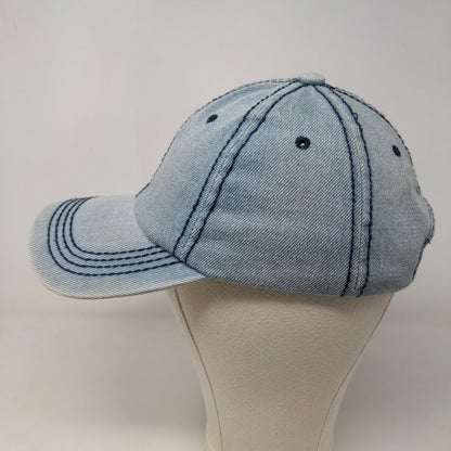 Unbranded Men's Slideback Hat Blue Adjustable Blank Denim Cotton Poly Blend